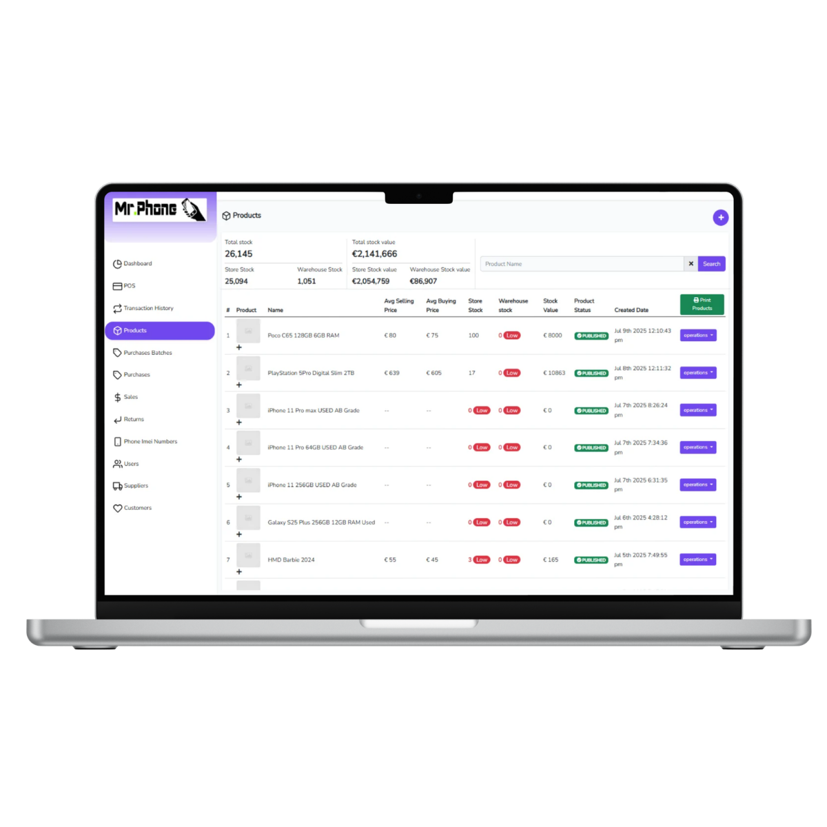 MrPhone GmbH - Enterprise Merchandise Management System showcase