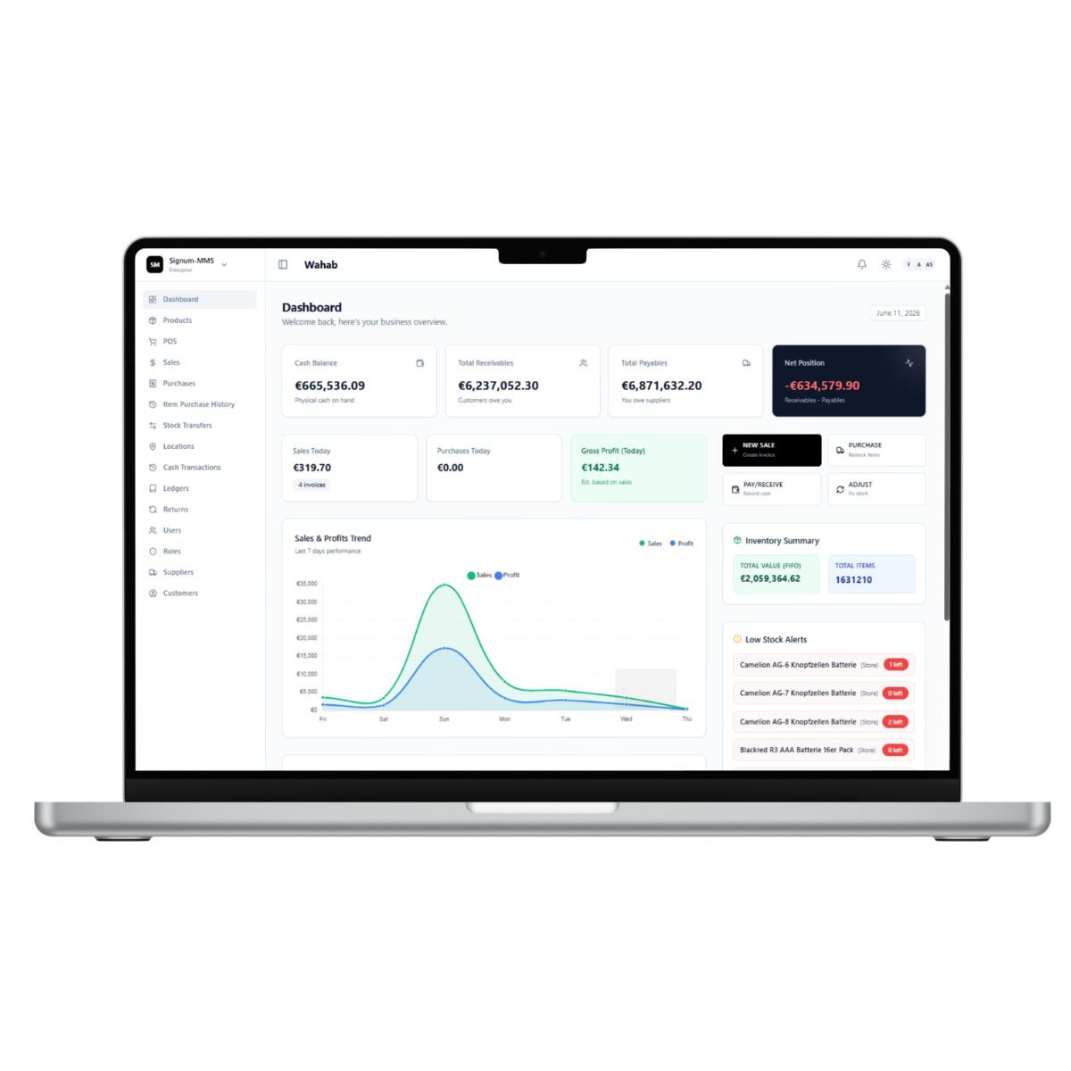 Wahab Import GmbH - Unified Merchandise Management System showcase
